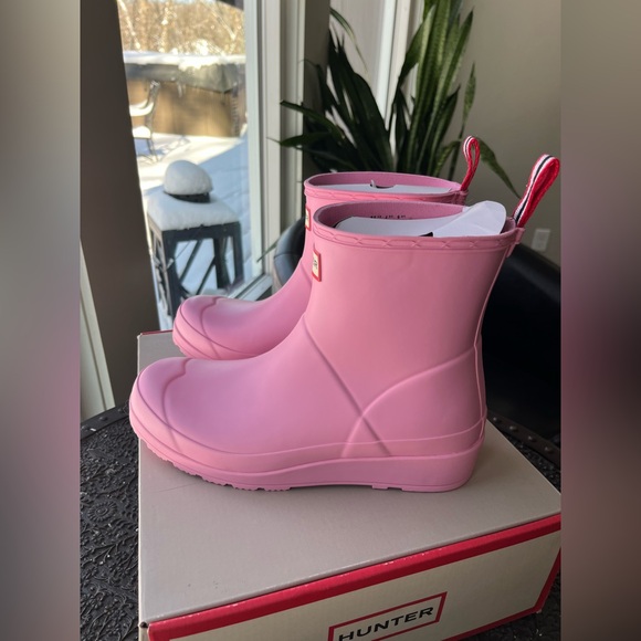 HUNTER ORIGINAL PLAY SHORT BOOTS IN PINK FIZZ 6 37 EU - Picture 6 of 9